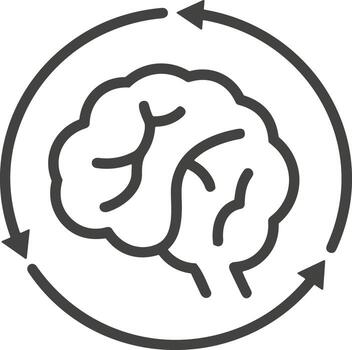 Brain idea symbol icon vector image. Illustration of the creative intelligence think design image