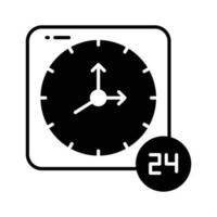 un icono de 24 hora Servicio y apoyo en editable estilo, prima vector