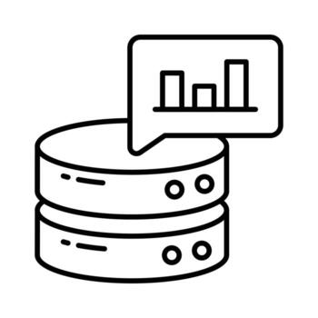 Bar chart with database showing concept vector of database analysis, premium icon