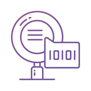 creativo icono de binario buscar en moderno estilo, Listo a utilizar vector