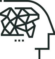 Brain idea symbol icon vector image. Illustration of the creative intelligence think design image