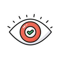 Check mark inside eye, trendy vector of business monitoring, editable icon