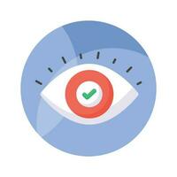 Check mark inside eye, trendy vector of business monitoring, editable icon