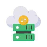 Download this premium icon of cloud data storage, cloud networking technology concept vector