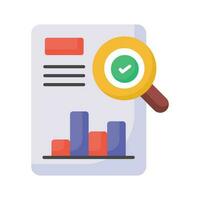 Grab this beautiful audit report icon in trendy style, ready to use icon vector