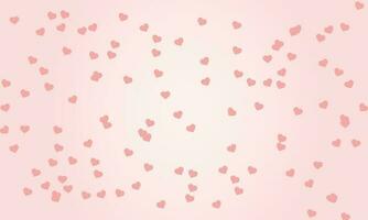 Vector seamless pattern, gentle pink hearts in a chaotic manner