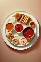 Variety of Delicious Pastries and Desserts on a Plate photo