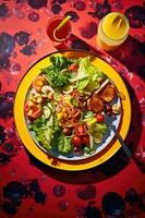 Fresh and Colorful Salad on a Plate photo