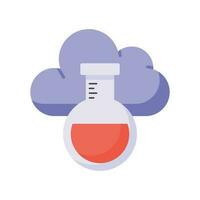 Cloud with flask showing concept vector of cloud experiment, customizable design