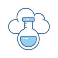 Cloud with flask showing concept vector of cloud experiment, customizable design