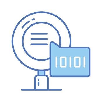 creativo icono de binario buscar en moderno estilo, Listo a utilizar vector