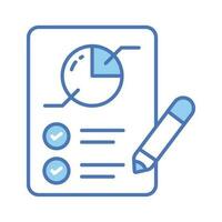 Bar chart on clipboard with pencil showing concept icon of Market report vector