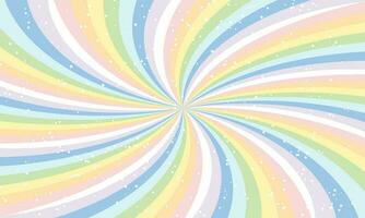 Vector rainbow swirl background with stars radial gradient rainbow of twisted spiral vector illustration