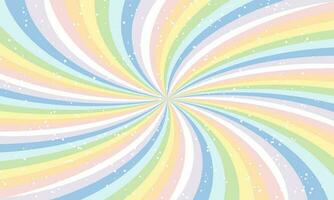 Vector rainbow swirl background with stars radial gradient rainbow of twisted spiral vector illustration