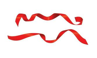 Vector red ribbons design isolated on white background vector illustration