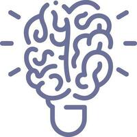 Brain idea symbol icon vector image. Illustration of the creative intelligence think design image