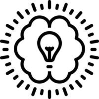 Brain idea symbol icon vector image. Illustration of the creative intelligence think design image