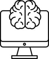 Brain idea symbol icon vector image. Illustration of the creative intelligence think design image