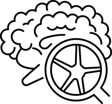 Brain idea symbol icon vector image. Illustration of the creative intelligence think design image