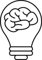 Brain idea symbol icon vector image. Illustration of the creative intelligence think design image