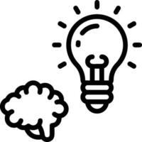 Brain idea symbol icon vector image. Illustration of the creative intelligence think design image