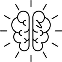 Brain idea symbol icon vector image. Illustration of the creative intelligence think design image