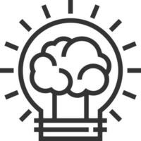 Brain idea symbol icon vector image. Illustration of the creative intelligence think design image