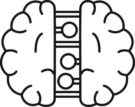 Brain idea symbol icon vector image. Illustration of the creative intelligence think design image