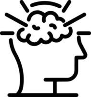 Brain idea symbol icon vector image. Illustration of the creative intelligence think design image