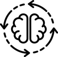 Brain idea symbol icon vector image. Illustration of the creative intelligence think design image