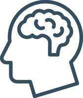 Brain idea symbol icon vector image. Illustration of the creative intelligence think design image