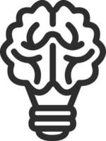 Brain idea symbol icon vector image. Illustration of the creative intelligence think design image