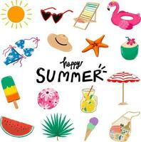 vector happy summer set - elements happy summer