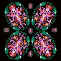 abstract illustrator style pattern - abstract art on  dark black background vector