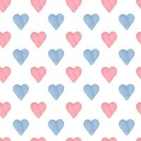 Seamless watercolor heart pattern. Colorful watercolor romantic texture. vector
