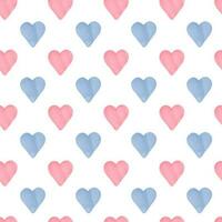 Seamless watercolor heart pattern. Colorful watercolor romantic texture. vector