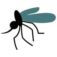 Cute hand drawn mosquito. White background, isolate. vector