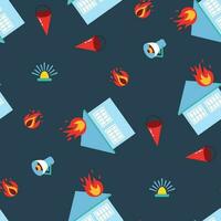 Fireman seamless pattern. Design for fabric, textile, wallpaper, packaging. vector