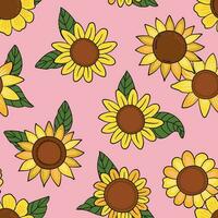 Seamless pattern with sunflowers. Sunny flowers. Dytsign for fabric, textile, wallpakgdrper, packqging. vector