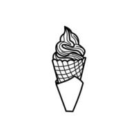 Cone ice cream icon design isolated on white background vector