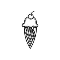 Cone ice cream icon design isolated on white background vector