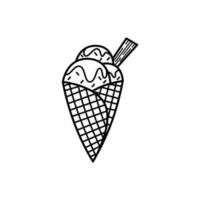 Cone ice cream icon design isolated on white background vector