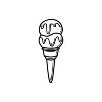 cono hielo crema icono diseño aislado en blanco antecedentes vector