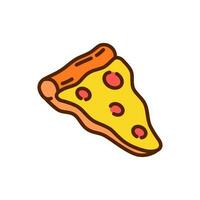 Pizza rebanada icono diseño plano estilo aislado en blanco antecedentes vector