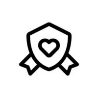 Simple Heart Shield icon. The icon can be used for websites, print templates, presentation templates, illustrations, etc vector