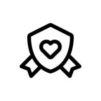 Simple Heart Shield icon. The icon can be used for websites, print templates, presentation templates, illustrations, etc vector