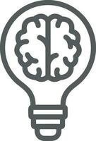 Brain idea symbol icon vector image. Illustration of the creative intelligence think design image. EPS 10