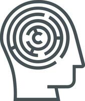 Brain idea symbol icon vector image. Illustration of the creative intelligence think design image