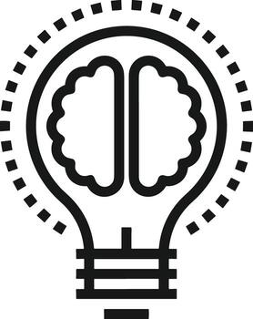 Brain idea symbol icon vector image. Illustration of the creative intelligence think design image