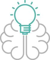 Brain idea symbol icon vector image. Illustration of the creative intelligence think design image